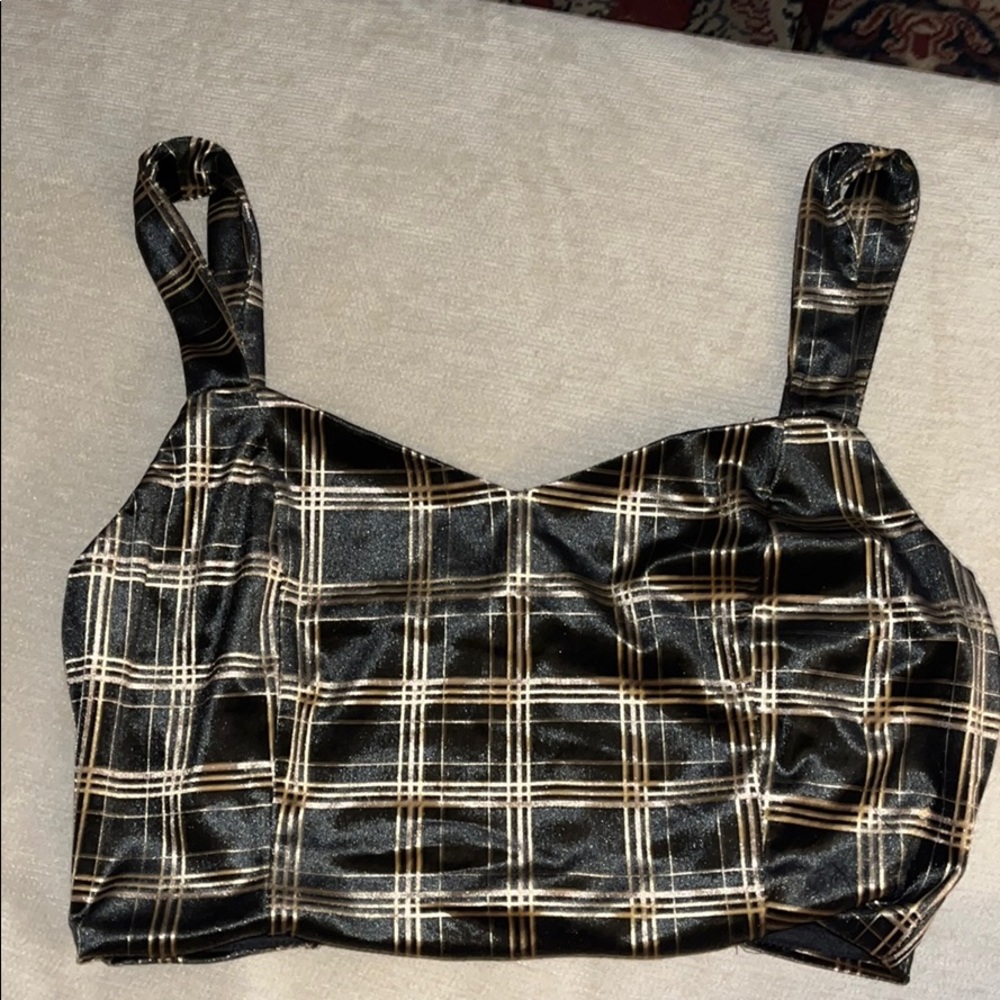 Velvet cropped tank top